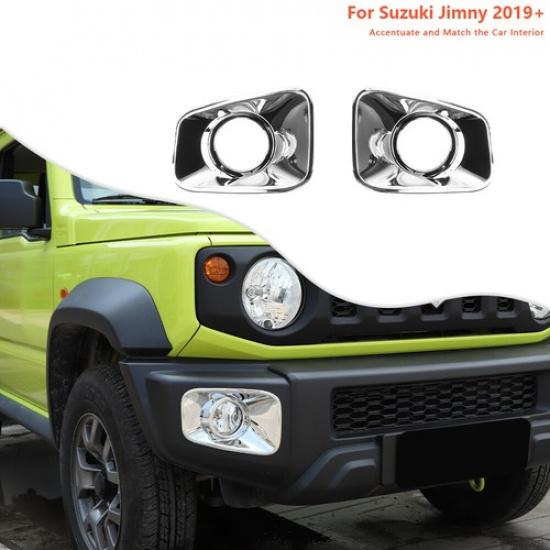 Cache-antibrouillard avant extérieur Garnitures Bords Chromés Pour Suzuki Jimny + Chrome