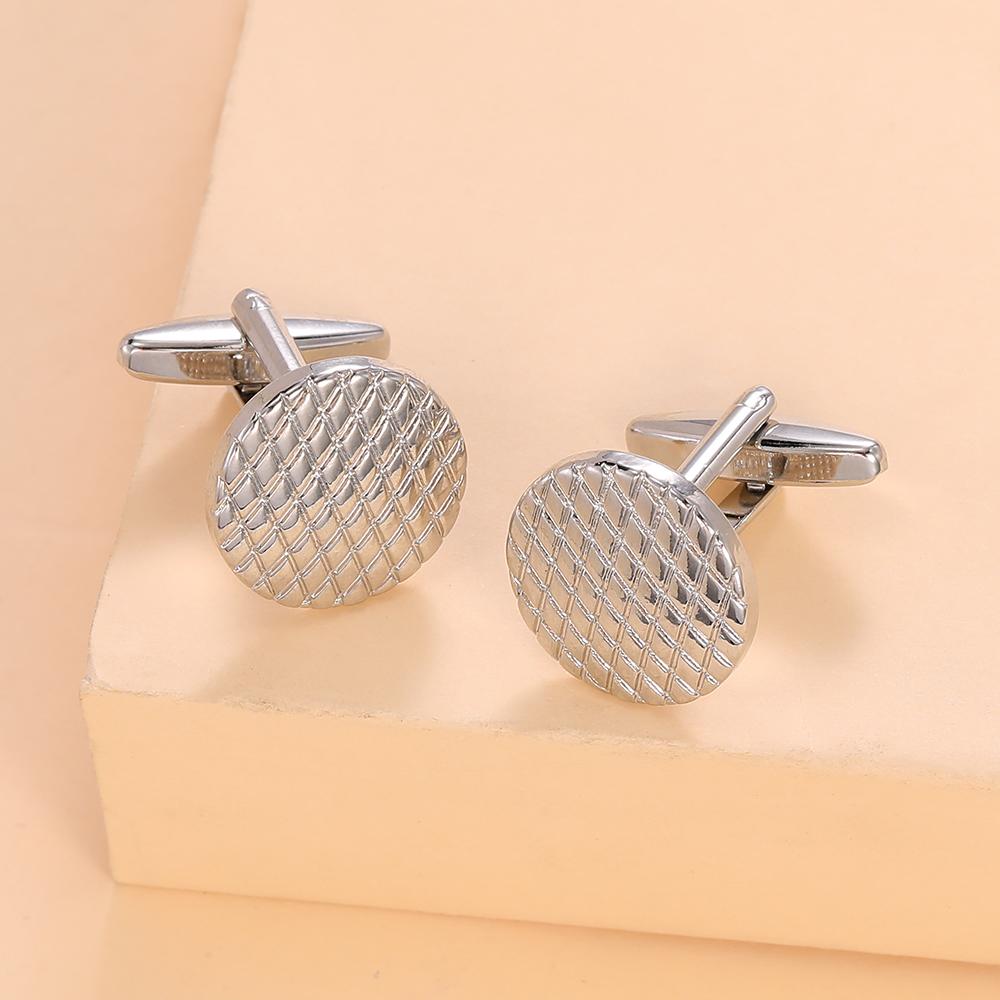 2026 High Quality Fish Scale Pattern Mens Cufflinks Round Cuff Links For Suit Shirt Tuxedo Decoration