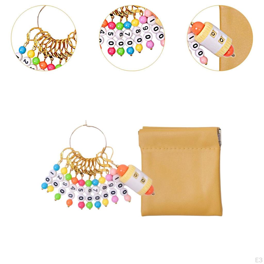 Knitting Stitch Marker Crochet Multifunction Reusable with Storage Bag DIY Projects Sewing