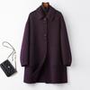 Plus Size Mid-Length Double-Sided Cashmere Coat for Middle-Aged & Elderly Women