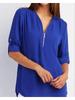 2026 Dames Cool Los Shirt Diepe V-hals Chiffon Mode Blouse Casual Dames Tops Sexy Rits Pullover Grote Maten