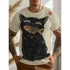 Summer Mans Animal Cat T-shirt Creative 3D Printed Short Sleeved T-shirt Fashionable Comfortable Soft Breathable Large Loose T-shirt