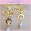 Bohemian Gold Moon And Sun Butterfly Dangle Earrings For Women