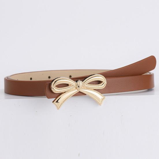 Damer Belte Ensfarget Tynt Faux Skinn Midjebånd med Sløyfedekorasjon Design med Flere Hull Justerbar Lengde Kjole Skjorte Belte