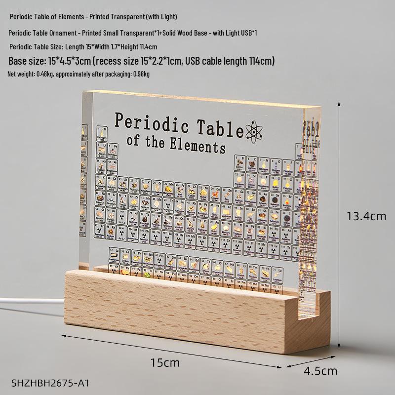 

Большое 3D акриловое хрустальное украшение в виде периодической таблицы