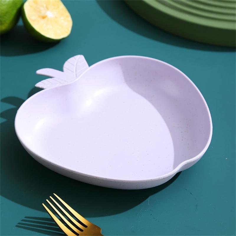 Creative Wheat Straw Bear Dish Fruit Snack Cake Dessert Dish Apple Shell Shape Plate For Home Restaurant Supplies Baby Plate