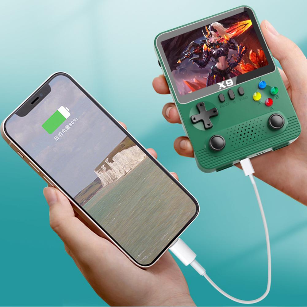 X9 Retro Video Game Console 3.5in IPS Screen Mini Video Game Machine Dual 3D Joystick 11 Emulators for PSP for Kids and Adults