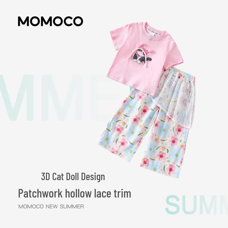 MOMOCO Girls' Sweet Two-Piece Summer Outfit