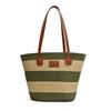 Lightweight Stripe Woven Tote Bag Polyester Summer Beach Handbag Shopping Straw Bag  School