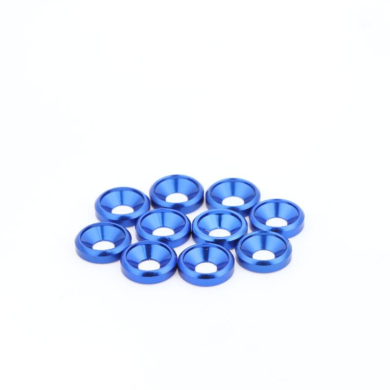10Pcs M3 Colourful Aluminum Alloy Anodized Countersunk Head Bolt Washers Gasket For 1/10 Rc Car