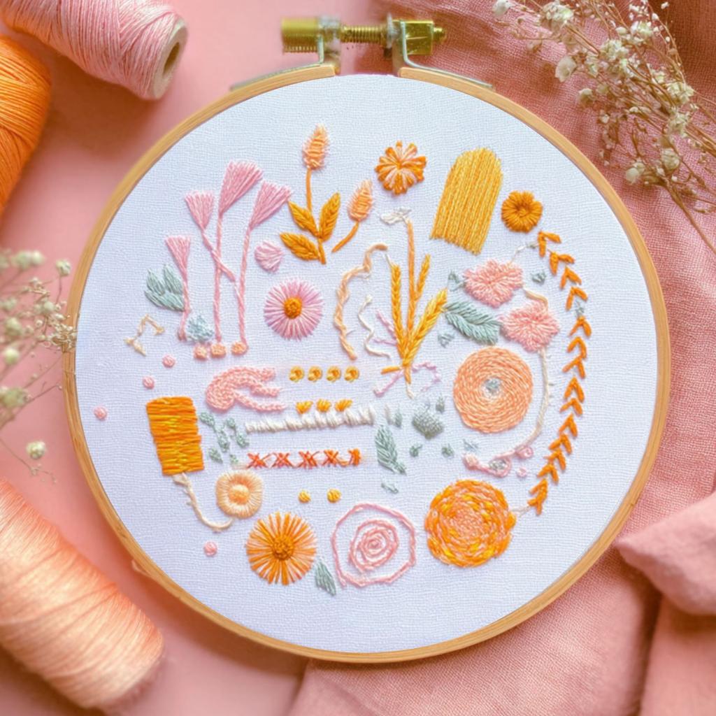 1set Beginner Embroidery Kit with English Stitch Instructions - Perfect Gift for Friends and Family