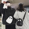 Ghost Funny Leather Shoulder Bag Lovely Fun Devil Fashion Crossbody Handbags Small Portable Casual Satchel Bag Zipper for Travel