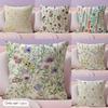 Boho Wildflowers Pattern Cushion Cover Natural Linen Pillow Cover Double-Sided Print Cushion Cover For Sofa Home Decor
