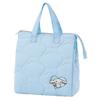 Quilted Fabric Insulated Lunch Bag with Sanrio Cinnamoroll Drawing Pocket, KBCB5-A