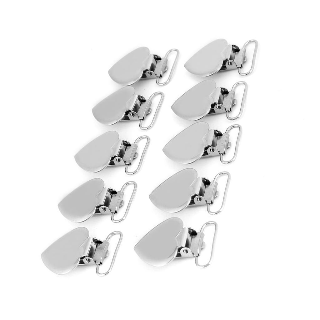 10 Pcs Metall Herz Form Einsatz Schnuller Halter Hosenträger Clips für Hause Handwerk
