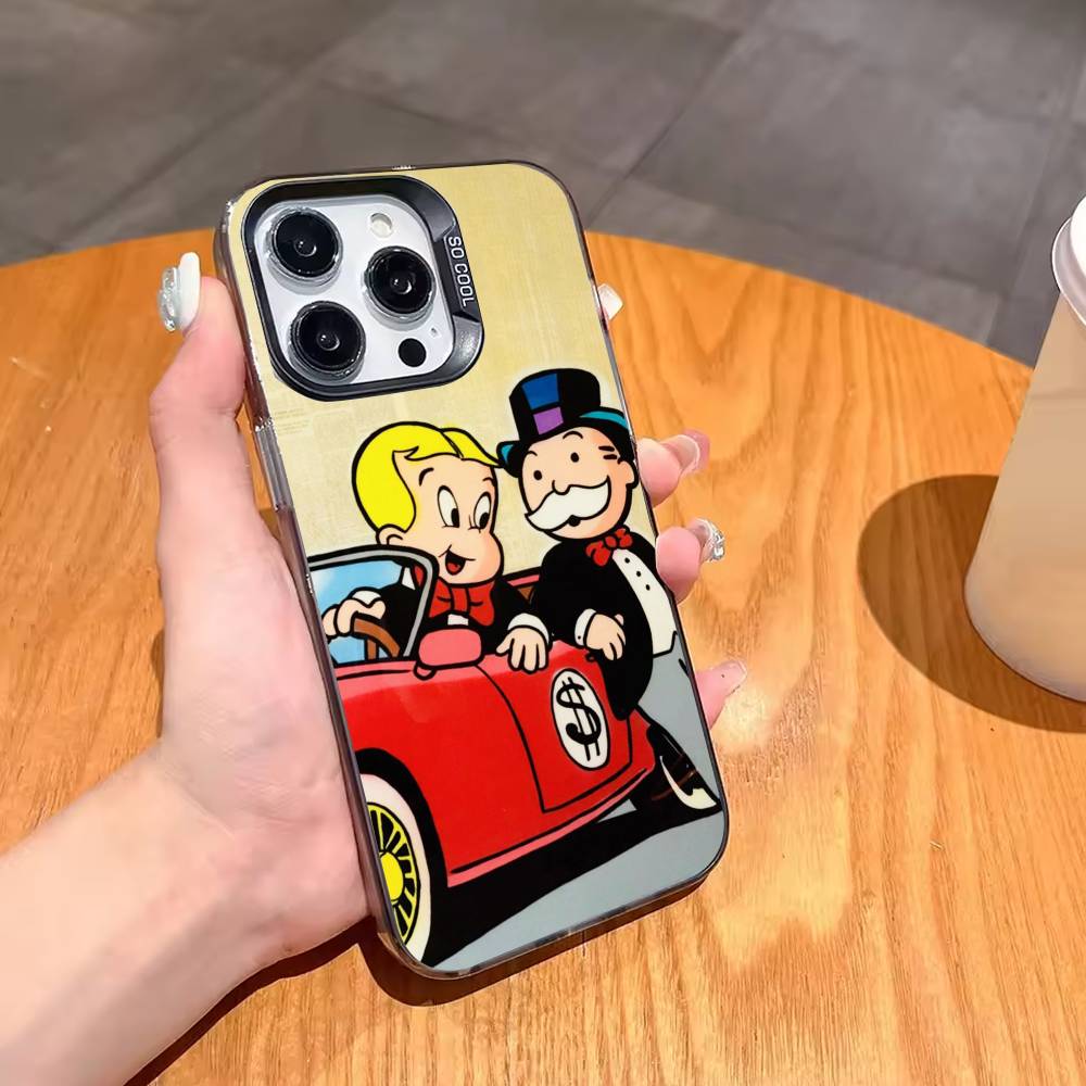 Money Boy R-Richie r-rich-RR Phone Case For iPhone 17,16,15,14,13,12,11 Plus,Pro Max,XS,Colored Silver Plated Inside Cover iPhone16