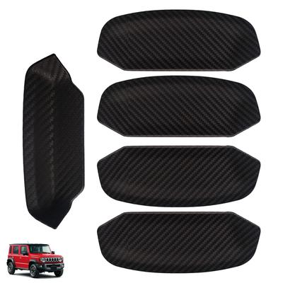 RXCARGO Door Handle Under Cover for Suzuki Jimny Nomad JC74W Carbon Fiber Look Soft Rubber Protector 5 Piece Set Exterior Car Parts Accessory
