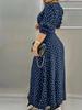 Women's European & American Backless Long Sleeve Polka Dot Mermaid Dress