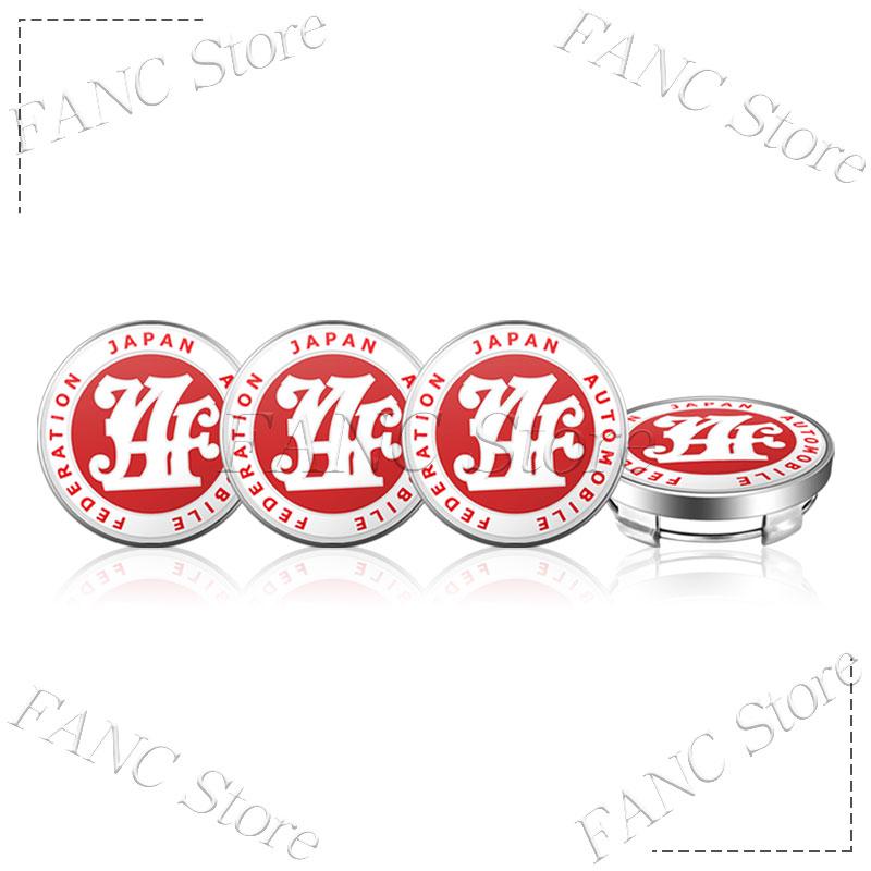 AAZD1 4Pcs 56/60mm JAF Japan Automobile Federation JDM Emblem Car Wheel Center Hub Cap Rim refit  Badge Cover Universal Sticker