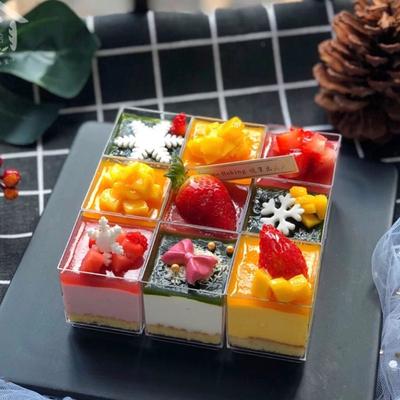 10Pcs Square Mini Plastic Dessert Cups Clear Plastic Parfait Appetizer Cup For Desserts Appetizers Ice Cream Cups