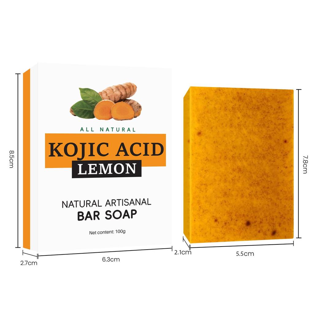 TK-Style Turmeric, Lemon, Kojic Acid & Ginger Handmade Cold Process Soap for Bath & Face