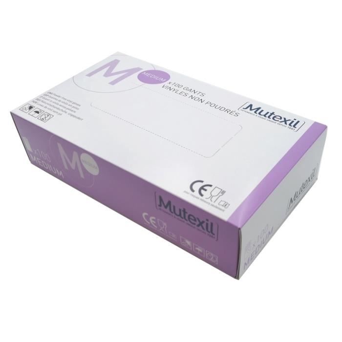 Boîte de 100 gants jetables latex non poudré T7/8 - GAN127001