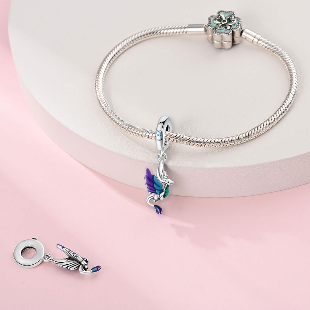 Charm Bead Charms Authentic copper Phoenix Dragon Pendant Bead Charms Compatible With Bracelets Diy Fine Gift Women Delicate Jewellery Accessory