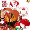 JOYFY 8 PCS Christmas Headbands Head Hat Toppers Costume Accessories for Kids Christmas Parties Xmas Holiday Party Favors Gift