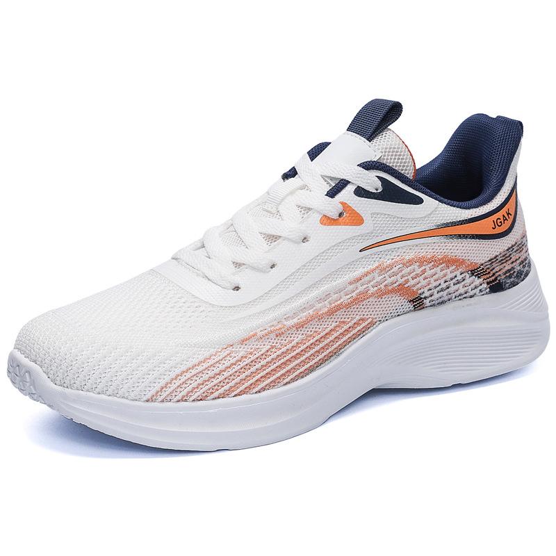 Large size fly-woven men's shoes shock-absorbing casual sports shoes summer mesh shoes men's lightweight running shoes are hot in foreign trade