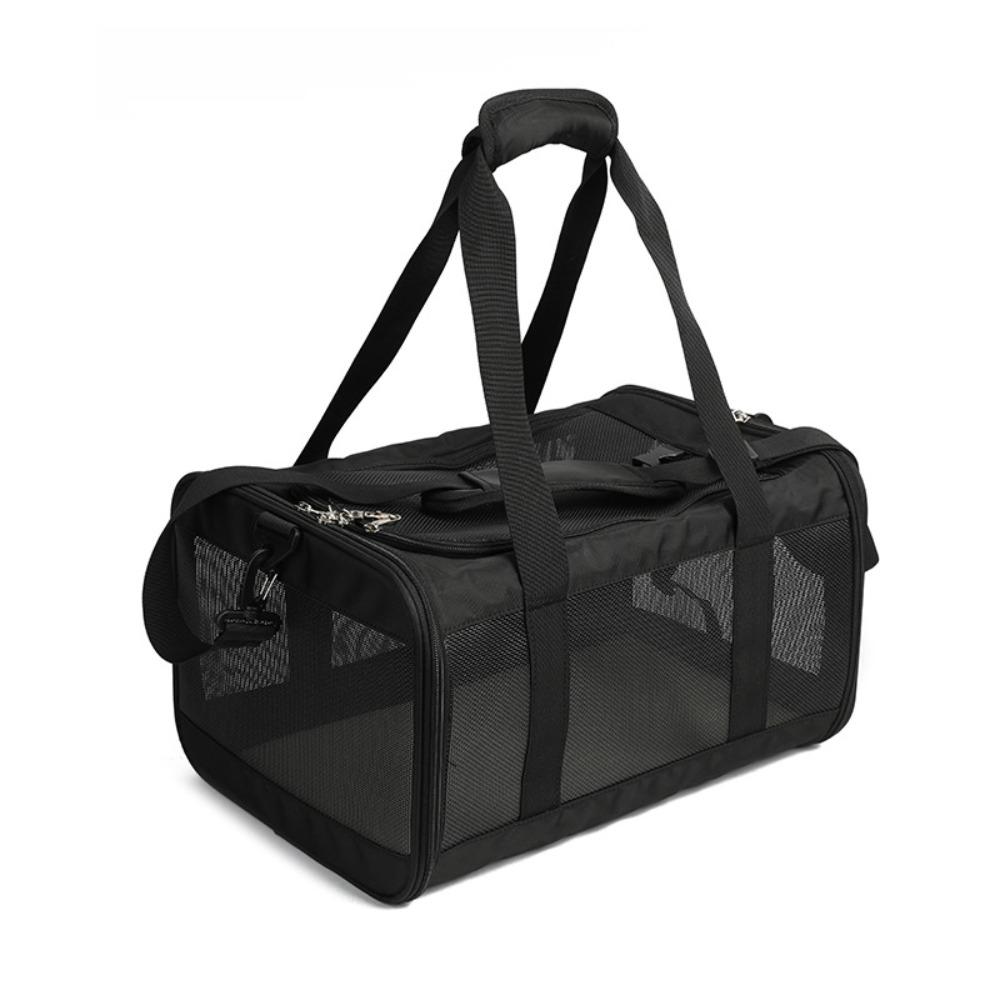 Lightweight Canvas Pets Travel Handbag Breathable Large Capacity Cat Bag Foldable Portable Pet Airline Bag Cat