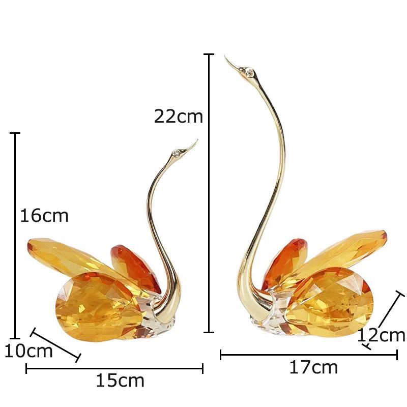 

Creative Crystal Swan Sculpture Set Desk Decoration Ornaments Gold-plated Swan Abstract Handicraft Modern Home Decor Accessories