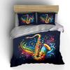 Colorful Saxophone Music Artwork Set Multiple Sizes Kid'S And Adults' Bedroom Exquisite 3Pc Bedding Set, Gift