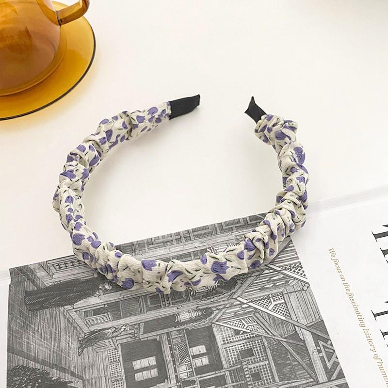 French Retro High Crown Wide-Brimmed Plush Headband for Face Washing and Outings