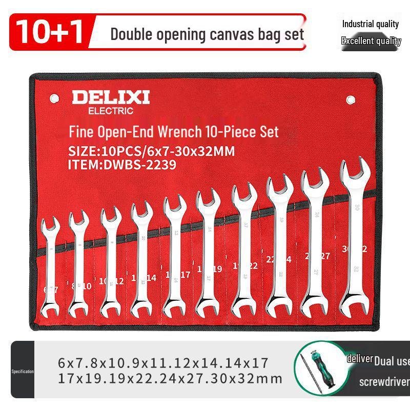 Adjustable Ratchet & Open-End Wrench Tool Set