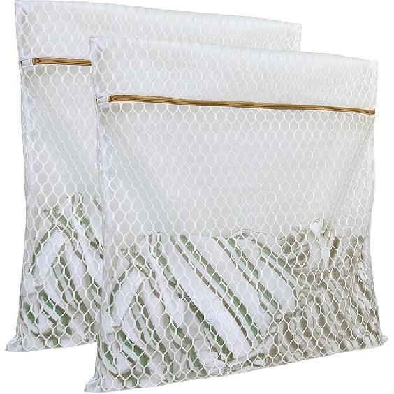 2 Pack Laundry Bag, Durable Big Honeycomb Mesh Laundry Bags Suitable for Delicate Clothes Washing 24 x 24 Inches (2 XX-Large) : Home & Kitchen XX-Large