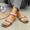 Fashion Flats Women Slippers Designer Pvc Sandals Leopard Woman Shoes 2025 Summer Fashion Flip Flops New Brand Dress Sandalias De Mujer