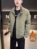Trendy Men's Stand-Collar Padded Workwear Jacket - Warm, Loose, Versatile Autumn/Winter Outerwear