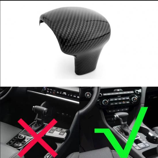For Kia Sportage 2017-2022 Console Gear Shift Knob Cover Carbon Fiber Trim Car Interior Accessories Carbon Fiber
