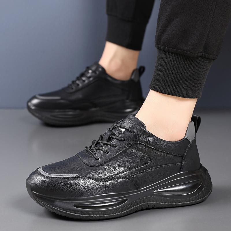 Men's Shoes Autumn and Winter 2024 New Casual Leather Shoes Men's Running Sports Shoes Men's Soft Sole Autumn