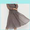Basic Chiffon Dress With Polka Dot Pattern For Summer Vacation Wear