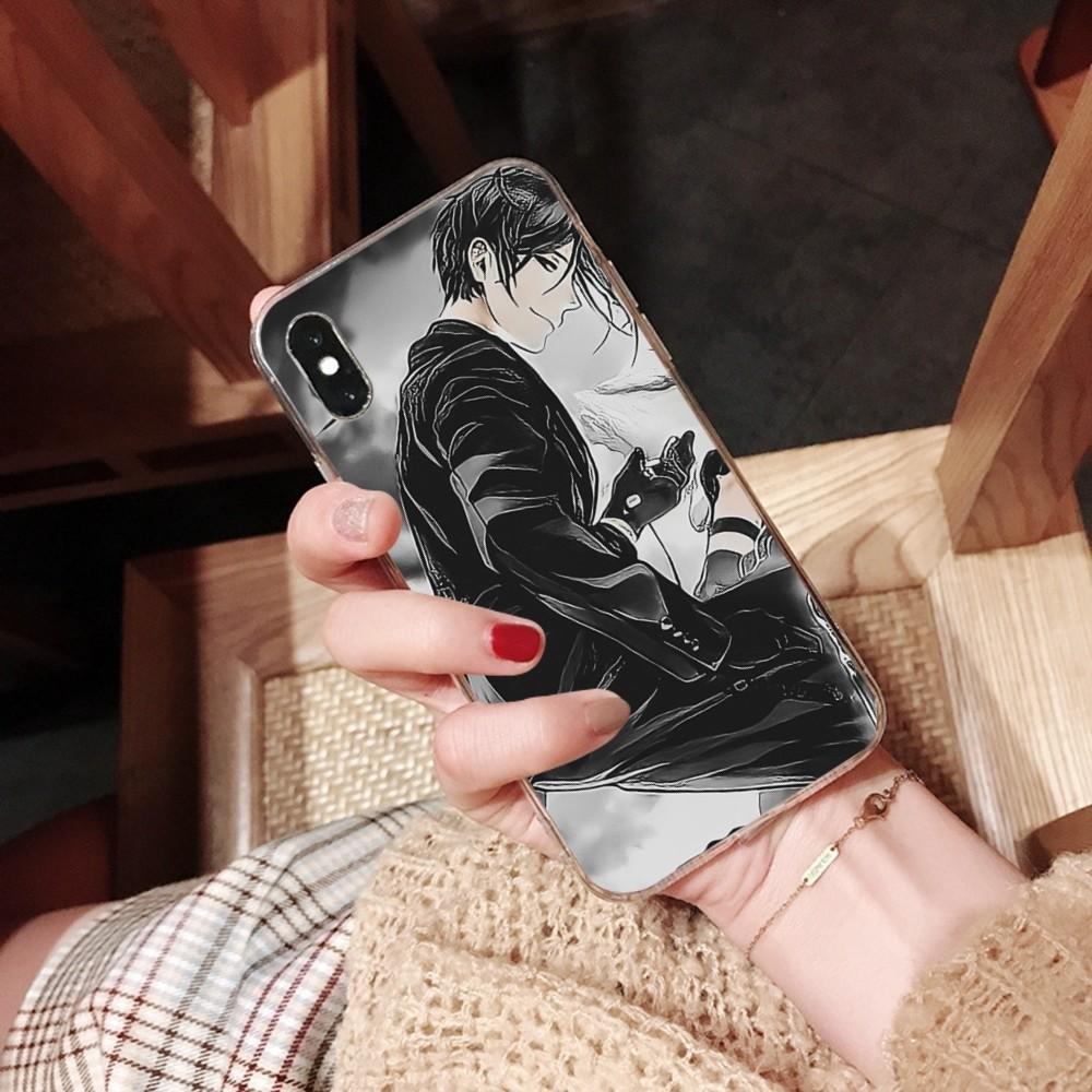 Black Butler Anime Phone Case For iPhone 13 14 Pro Max XS XR 12 11 Pro 13 Mini 6 7 8 Plus Clear Back Cover Capa