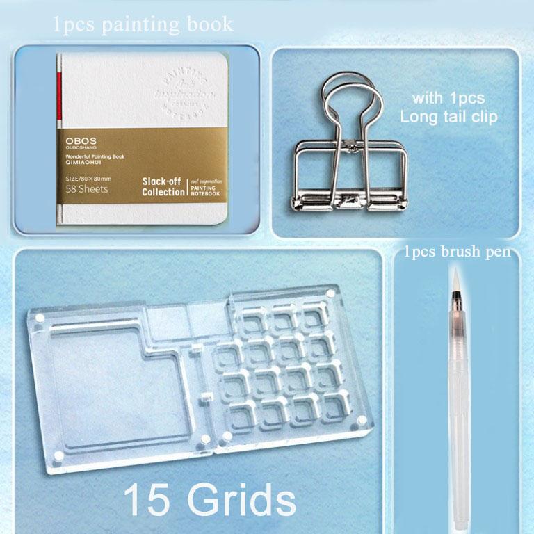 Mini Portable Palette Artist Travel Watercolor Painting Palette Set