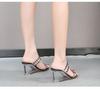 Strass Sandalen Damen Sommer Neue Sexy Kristall Transparente Schuhe mit hohen Absätzen Keilabsatz 1098 Serie 6cm LFD