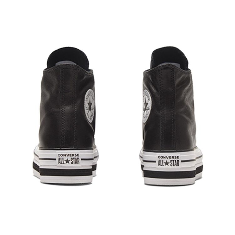 Converse All Star Platform Layer Slip Resistant Lightweight Durable High Top Skate Shoes Women Sneakers Black White 569722C