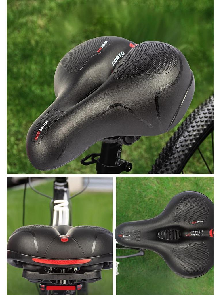 Comfortable Shock-Absorbing Mountain Bike Saddle with Hollow, Breathable Design