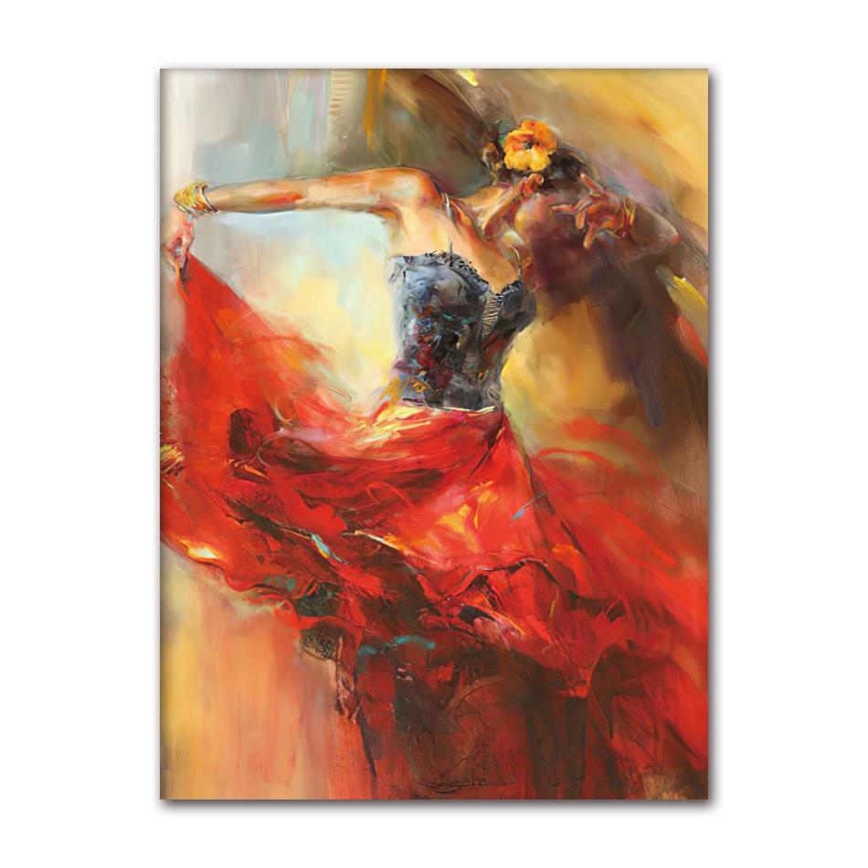 Art Oil Canvas Painting Vintage Figure Posters And Prints Wall Art Picture Modern Hme Decoration Spanish Flamenco Beauty Dancer