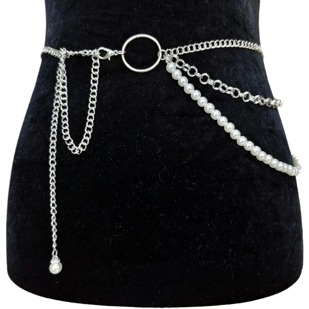 European and American Jewelry Multi-layer Tassel Fashion Imitation Pearl Waist Chain Female Sexy Versatile Body Chain Spot