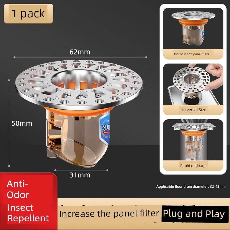 Universal Anti-Odor Core for Bathroom Floor Drain, Anti-Insect and Anti-Odor Device for Toilet Drain Pipes, Airtight Sealing Cover