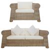 Day and Night - Day and Night 2-piece Sofa Set with Natural Rattan Cushions
