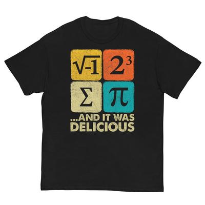 I Ate Some Pie and It Was Delicious Funny PI Day Math Pun T-Shirt
